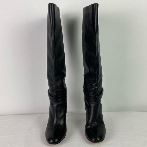 Coach Briana Black Leather Sillito High Boots - Picture 2 of 10